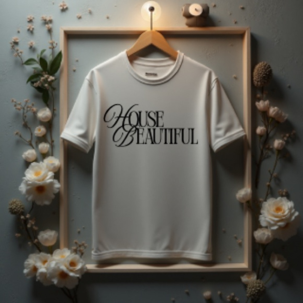 White Graphic Tee with Black Text